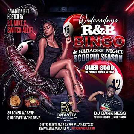 [SCORPIO SEASON] R&B BINGO + KARAOKE NIGHT  @ Brew City