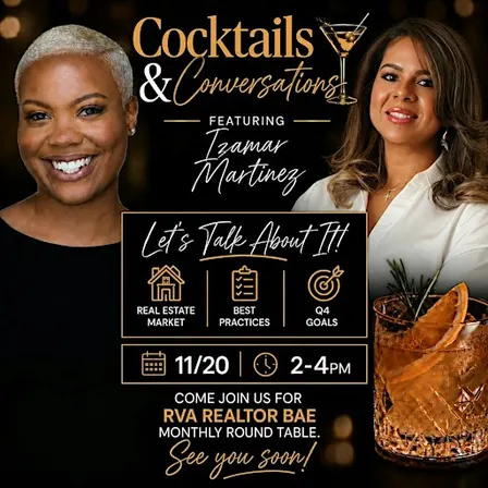 Join us monthly for Cocktails & Conversations!