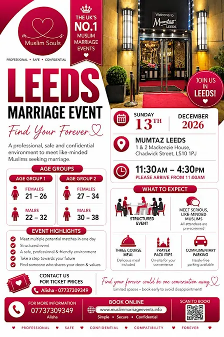 Muslim Marriage Events Leeds - 2 Age Groups