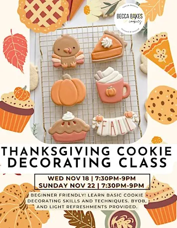 Thanksgiving Fall Cookie Decorating Class 11.18