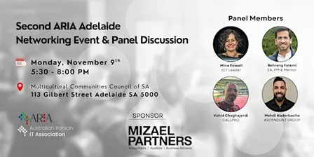 ARIA Adelaide Networking Event and Panel Discussion (Persian)