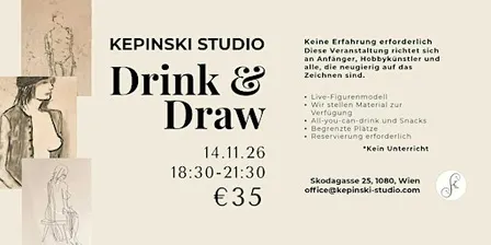Drink & Draw | Figurenzeichnen mit Live‑Modell | €35
