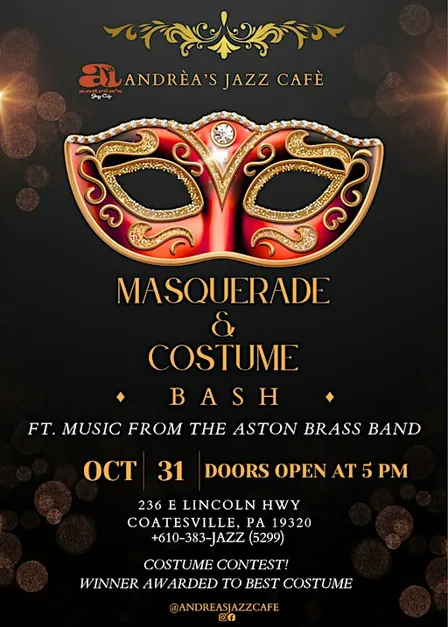 Andréa’s Jazz Café presents Masquerade & Costume Bash