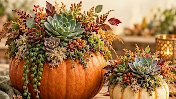 Succulent Pumpkin Centerpiece Workshop