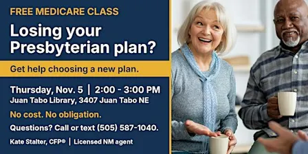 Losing Your Presbyterian Medicare Plan? Free Class Nov. 5