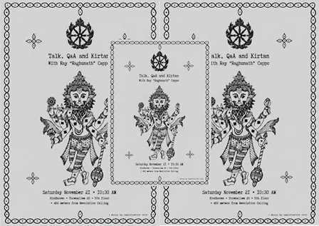Talk, Q&A and Kirtan with Ray “Raghunath” Cappo