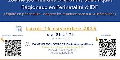 20ème journée des Dispositifs Spécifiques Régionaux en Périnatalité d'IDF
