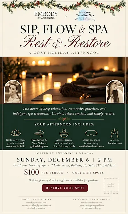 Sip, Flow, & Spa: Rest & Restore - a cozy holiday afternoon