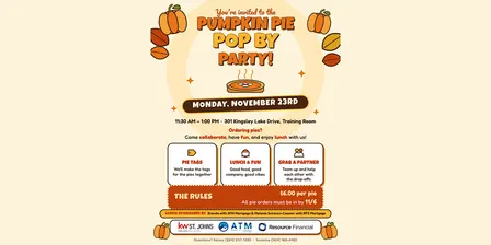 Pumpkin Pie Pop By Party – Pie Orders