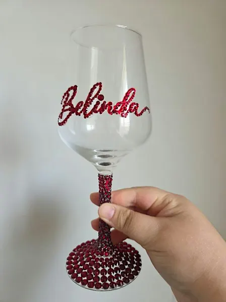 Bedazzle Glass Tumbler, Flute and Wine Glass