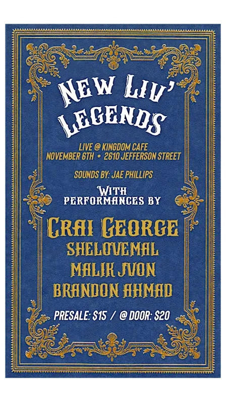 New Liv’ Legends: live @ Kingdom Cafe