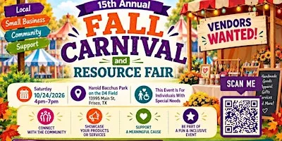 Especially Needed Fall Carnival Resource Fair 2026 - Vendor Registration