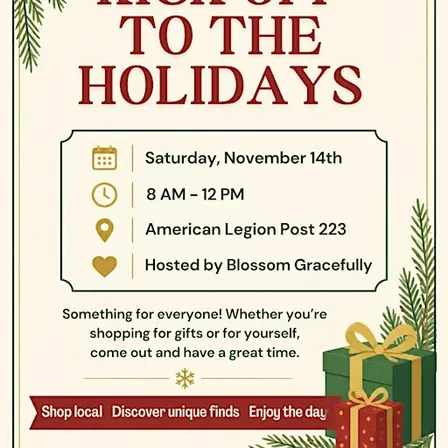 Kickoff the holidays local market at American Legion Post 223