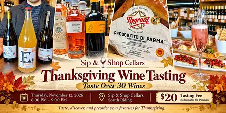 Wine Tasting Open House at Sip & Shop Cellars: A Happier Thanksgiving