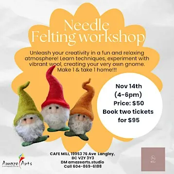Gnome - Needle felting workshop - Langley