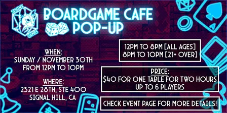 Sphinx Games Boardgame Cafe Pop Up