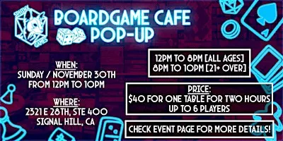 Sphinx Games Boardgame Cafe Pop Up