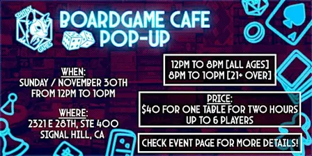 Sphinx Games Boardgame Cafe Pop Up