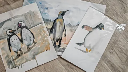 Penguins and Robins in Watercolour with Joanne Whitaker