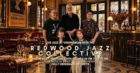 Live Jazz at Visionarium with the Redwood Jazz Collective