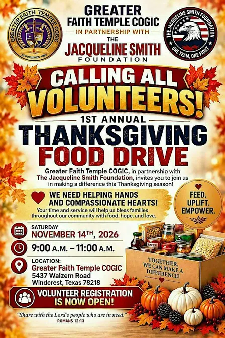 1st Annual Thanksgiving Food Drive Volunteer Sign Up