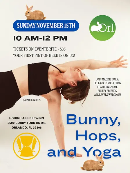 Bunnies & Brews: Yoga at Hourglass Brewing