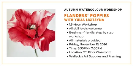 Flanders' Poppies Watercolour Workshop with Yulia Lisitsyna