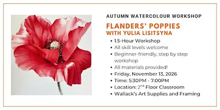 Flanders' Poppies Watercolour Workshop with Yulia Lisitsyna