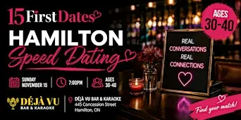 15FirstDates Hamilton Speed Dating (Age 30-40)