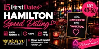 15FirstDates Hamilton Speed Dating (Age 40-50)