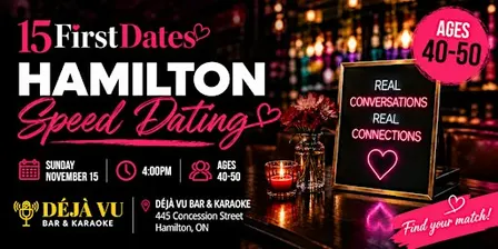 15FirstDates Hamilton Speed Dating (Age 40-50)