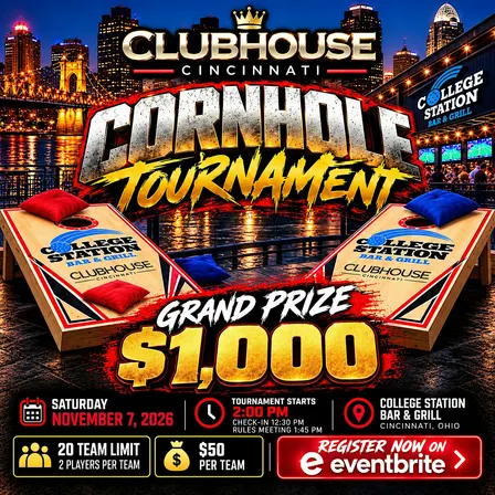 The Clubhouse Cincinnati corn hole tournament