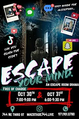 ESCAPE YOUR MIND - An Escape Room Drama this Halloween!