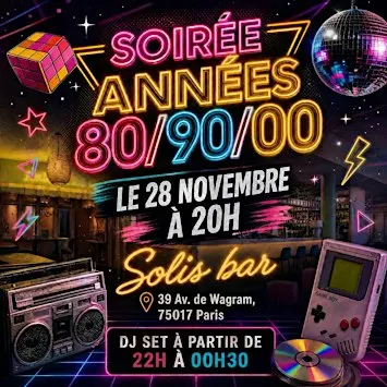 Soirée années 80/90/00 entre célibataires✨ Bar d'Hôtel 5* (Champs-Élysées)