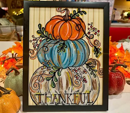 Thankful Framed Glass Painting at Mountainside Bakery