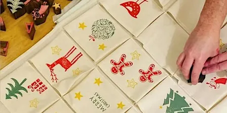 Christmas Advent Calendar Block Printing