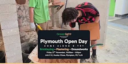November Greenlight Plymouth Apprenticeship Construction Open Day