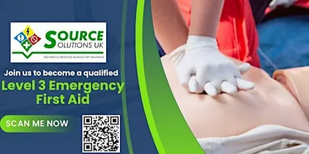 Level 3 Emergency First Aid at Work - 1 Day Course - £108