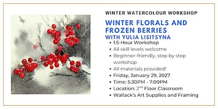 Winter Frozen Berries Watercolour Workshop with Yulia Lisitsyna