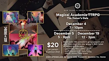 Magical Academia TTRPG One-Shot | The Donor’s Gala