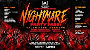 RIVER NORTH/WEST LOOP 2 DAYS OF HALLOWEEN BAR CRAWL PARTY PASS (45+ VENUES)