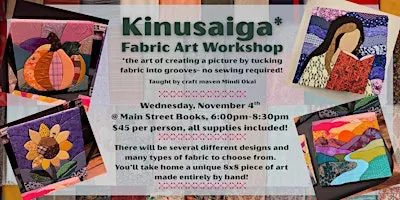 Kinusaiga Fabric Art Workshop at Main Street Books