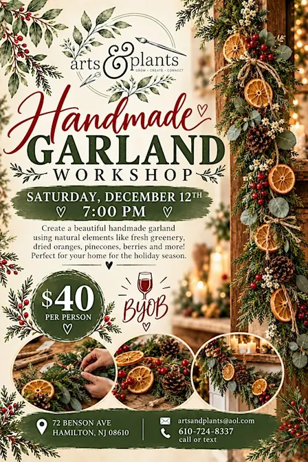 handmade holiday garland workshop