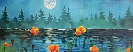 Moon Poppies- Paint and Sip - Steeplejack Hillsboro