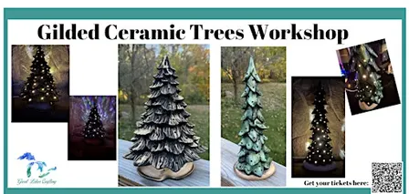 Manchester Gilded Vintage Style Ceramic Trees @ River Raisin Distillery