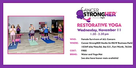 Cancer StrongHER Restorative Yoga — November 11, 2026