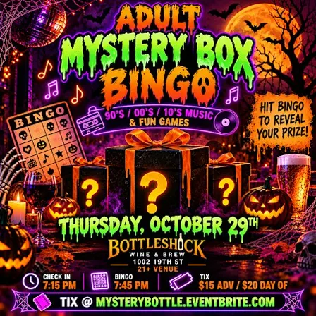 Adult Mystery Box Bingo - BottleShock Wine & Brew
