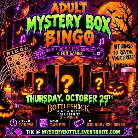 Adult Mystery Box Bingo - BottleShock Wine & Brew