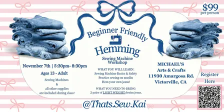 VICTORVILLE Beginner Hemming Sewing Machine Workshop