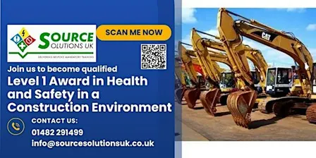 1 Day Level 1 Health & Safety in a Construction Environment  - £144